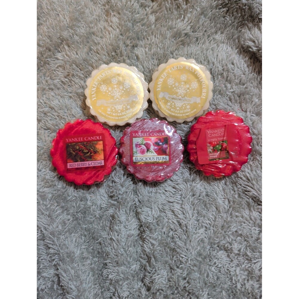 Yankee Candle Wax Tart Lot of 5 Holiday Magic Sparkling Angel Plum Berry Melts
